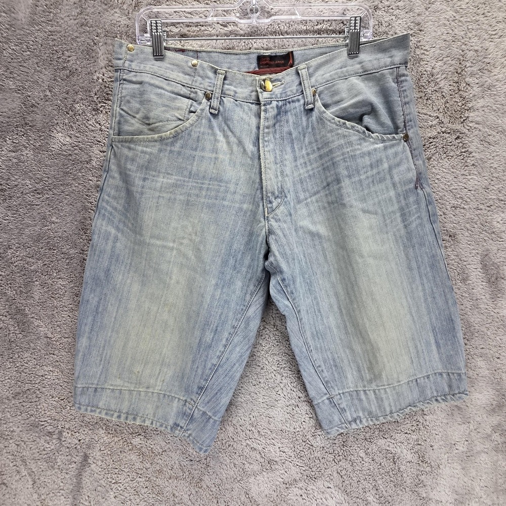 Vintage Levis Engineered Shorts Mens 32 Blue Twisted Jorts Zip Fly 14" Inseam